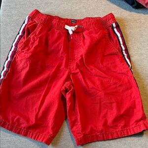 Tommy Hilfiger Red Athletic Shorts with Stripes